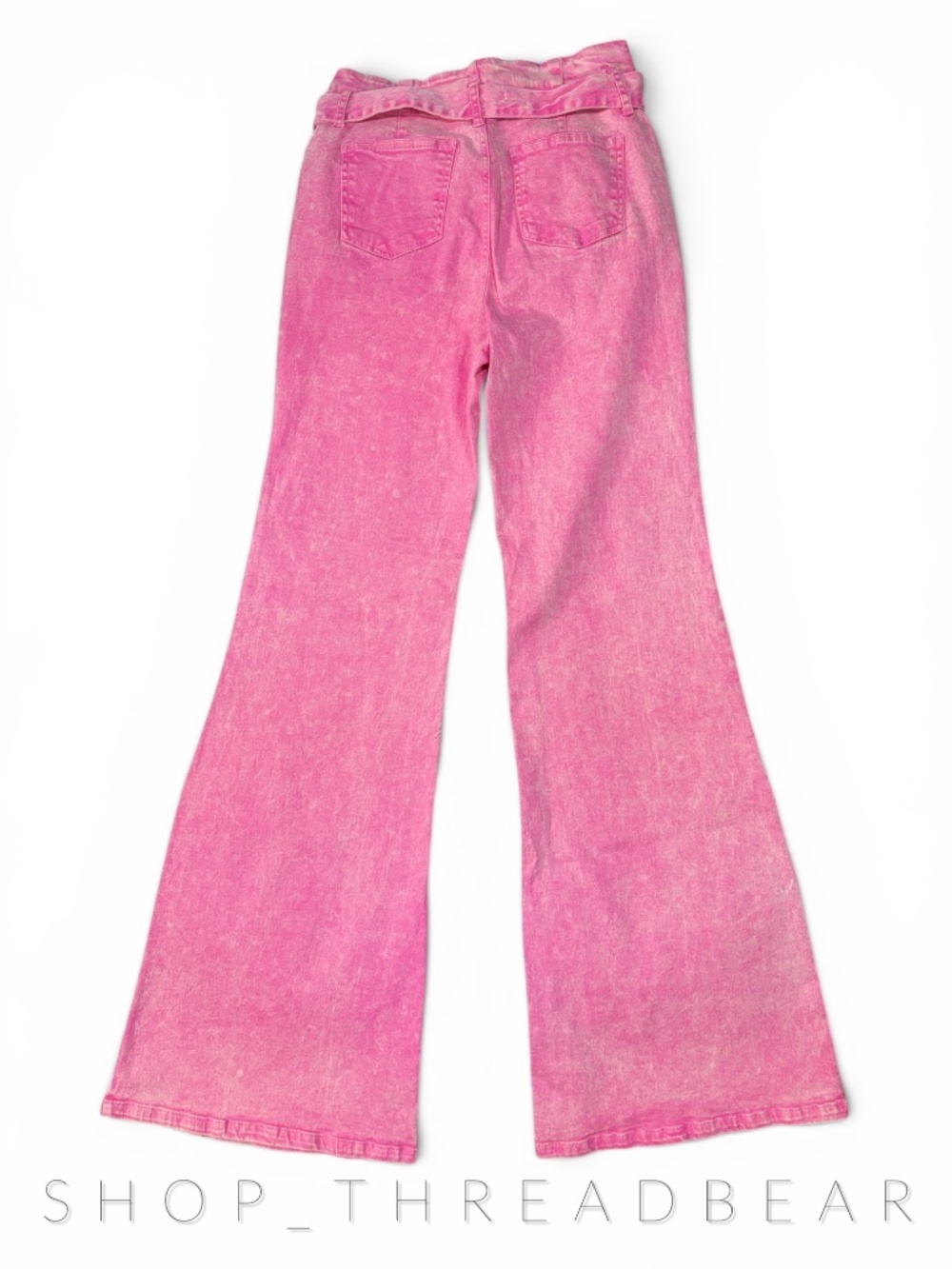 NWT [Flying Tomato] High Rise Hot Pink Wide Flare Leg Twill Pants | Medium Jeans - Picture 4 of 16